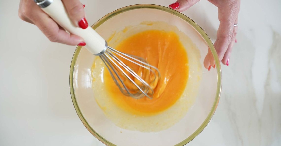 Whisking egg custard