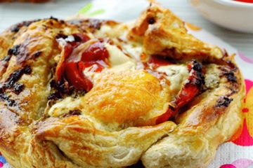 Pesto egg and ham Danish pastry