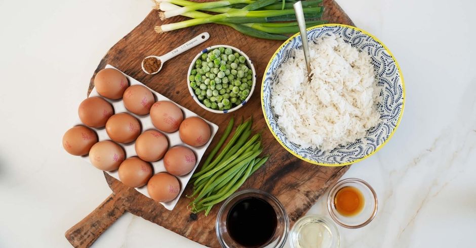 Ingredients for egg fried rice